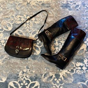Vero Cuoio riding boots and matching purse